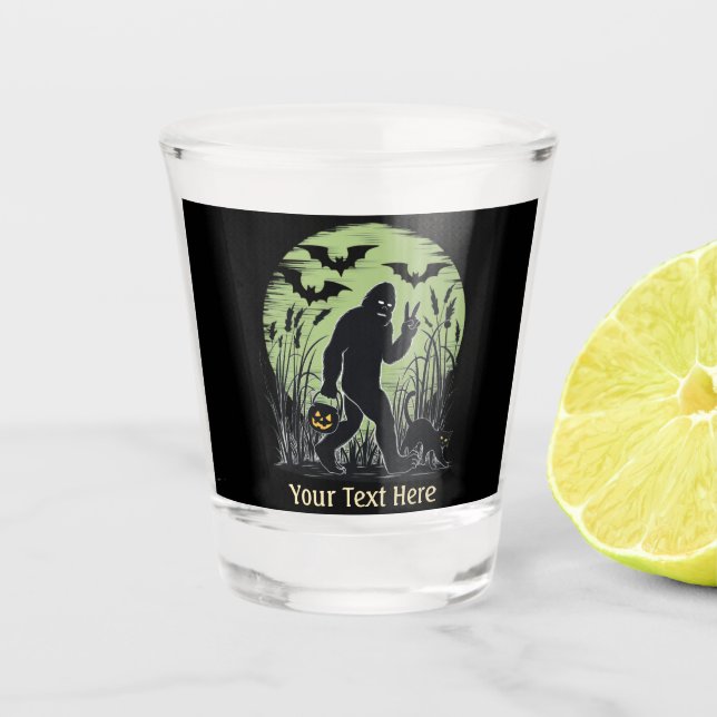 Copo De Shot Pé Grande do Halloween Verde e Preto (Frente)