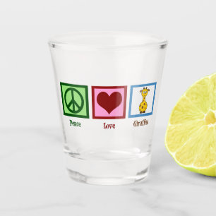 Copo De Shot Peace Love Girafes