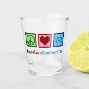 Copo De Shot Peace Love Snowboard