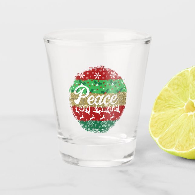 Copo De Shot Peace On Earth Shot Glass - Mensagem personalizada (Frente)