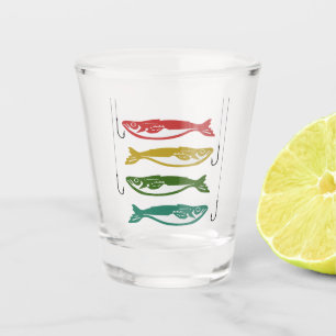 Copo De Shot Peixe Colorido com Ganchos de Peixe