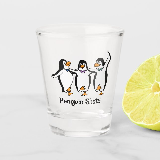 Copo De Shot Penguins dançantes - Design de Shot Glass (Frente)