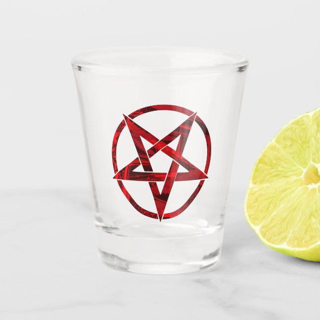 Copo De Shot Pentagrama do Diabo Vermelho (Frente)