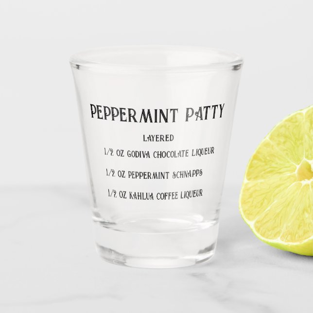 Copo De Shot Peppermint Vidro de novidade da Patty (Frente)