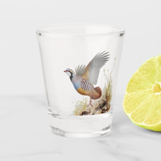Copo De Shot Perdiz Chukar ,Arte (Frente)