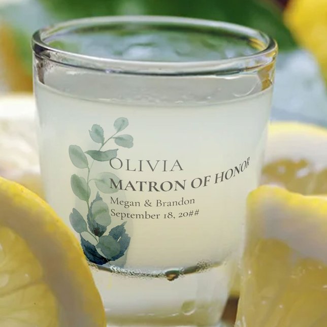 Copo De Shot Personalidade de Casamento de Honra Eucalyptus Gre (Criador carregado)