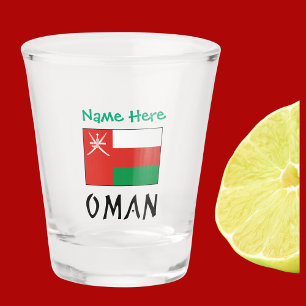 Copo De Shot Personalização Verde da Bandeira Omanense