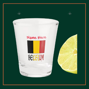 Copo De Shot Personalização Vermelha da Bandeira da Bélgica e B