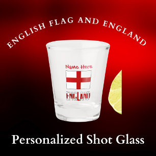 Copo De Shot Personalização Vermelha da Bandeira da Inglaterra