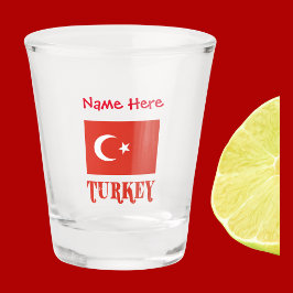 Copo De Shot Personalização Vermelha da Bandeira da Turquia e T