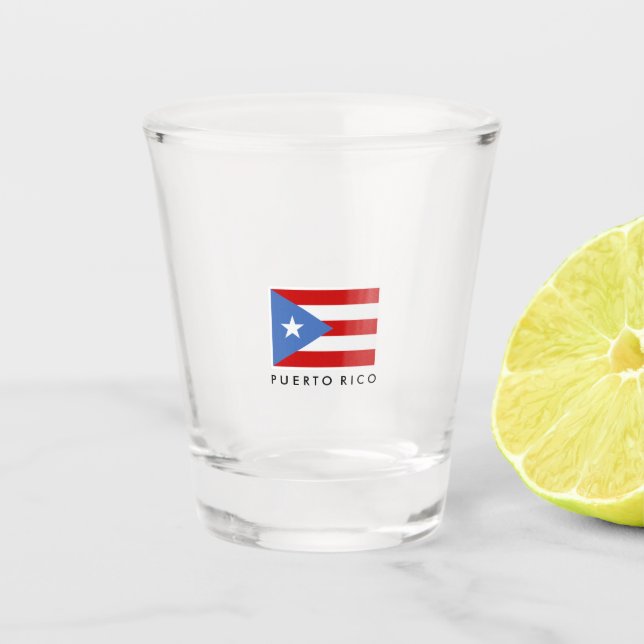 Copo De Shot Personalizado, bandeira de Puerto Rico (Frente)