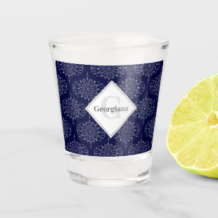 Copo De Shot Personalizado Ditsy Winter Snow Angels Snowmen Oge