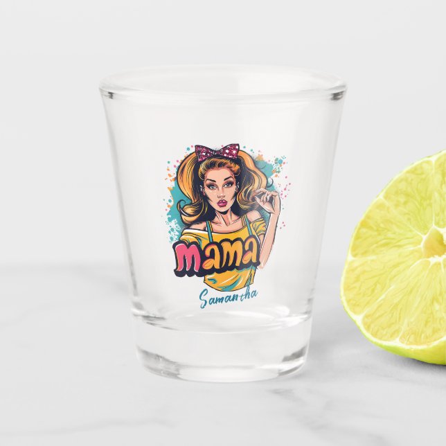 Copo De Shot Personalizado Retro Mama Pop Art (10) (Frente)