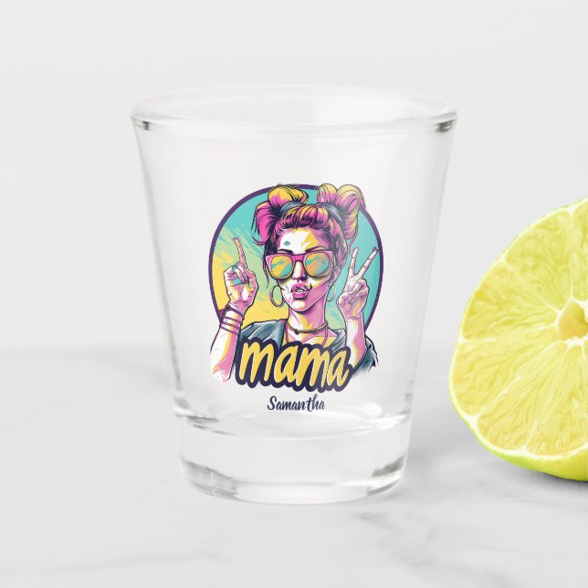 Copo De Shot Personalizado Retro Mama Pop Art (19) (Frente)