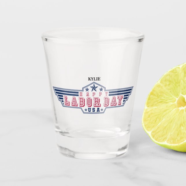 Copo De Shot Personalized Happy Labor Day (Frente)