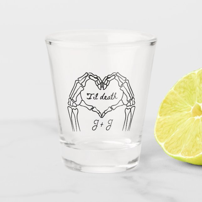 Copo De Shot Personalized ’Til Death Wedding Shot Glass (Frente)