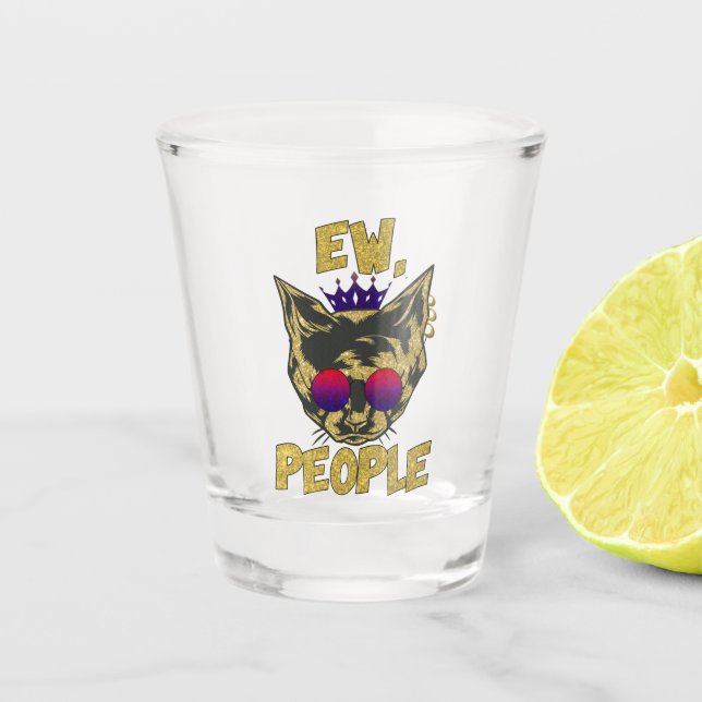 Copo De Shot Pessoas | Gato de Badass Engraçado (Frente)