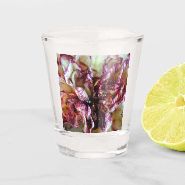 Copo De Shot Pétalas de Cravagem Rosa (Frente)