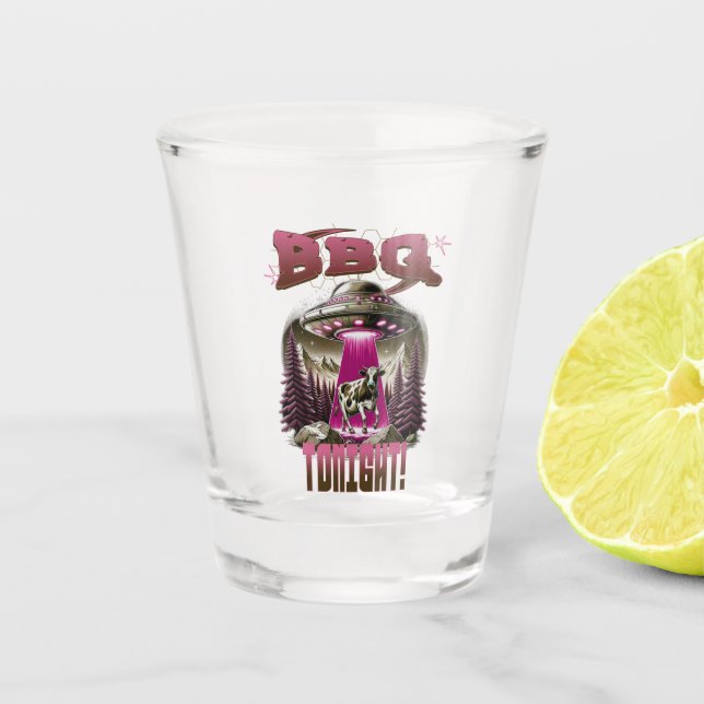 Copo De Shot Piada de rapto de CHURRASCO alienígena (Frente)