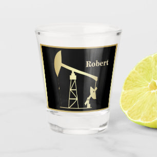 Copo De Shot Pilha de petróleo Preta e Dourada Personalizada