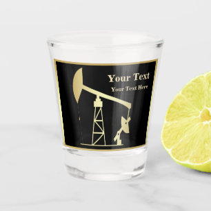 Copo De Shot Pilha de petróleo Preta e Dourada Personalizada