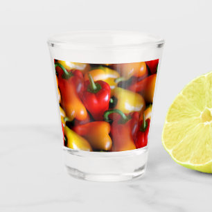 Copo De Shot Pimentos vermelhos e amarelos