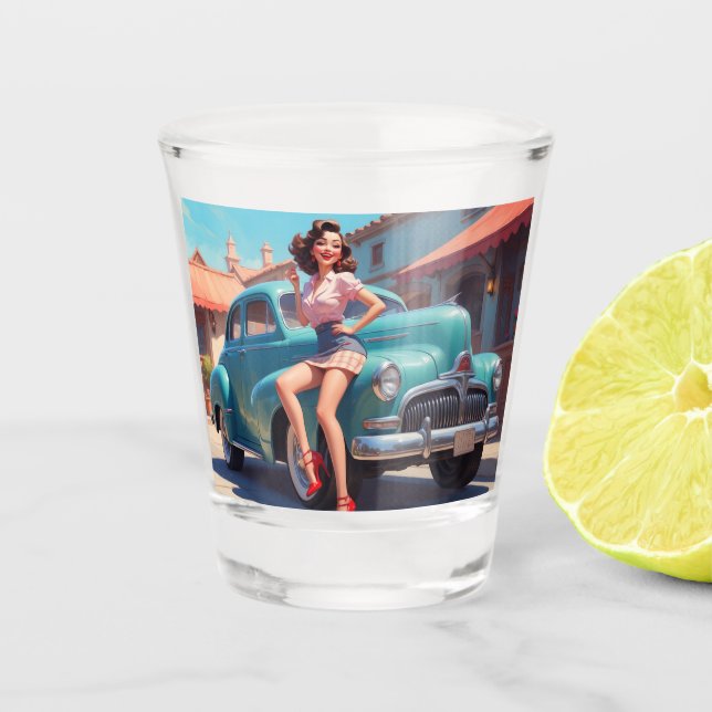 Copo De Shot Pin-up de vidro de hot (Frente)