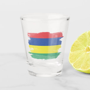 Copo De Shot Pincel de pincel da Maurícia, pavilhão nacional