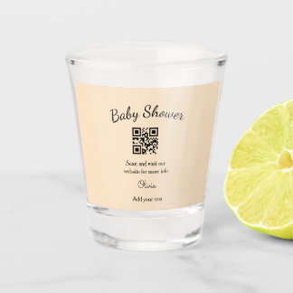 Copo De Shot Pink simple baby shower q r code add name text thr
