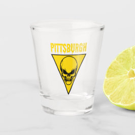 Copo De Shot Pittsburgh Crânio Vidro Amarelo