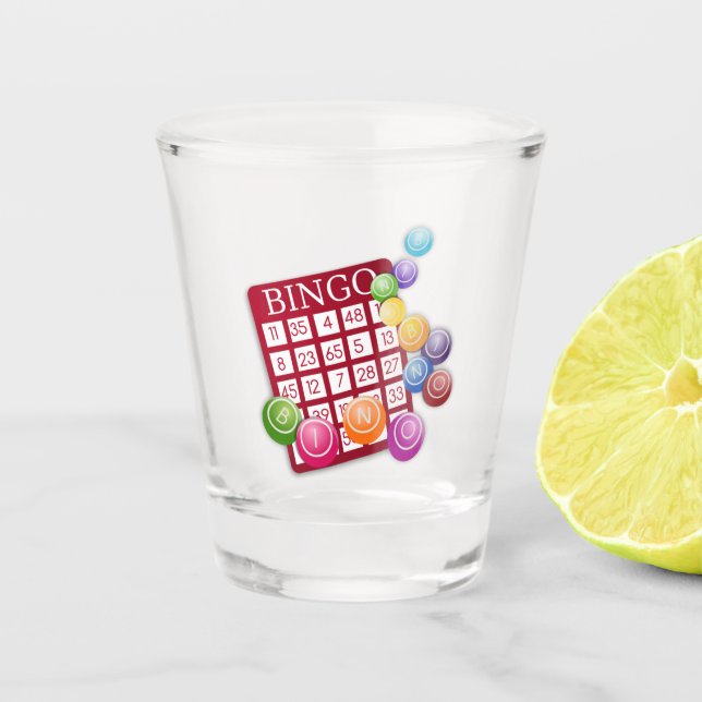 Copo De Shot Placa BINGO com BINGO Balls (Frente)