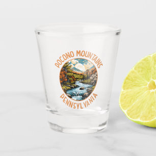 Copo De Shot Pocono Mounains Pensilvânia Sunset Retro Art