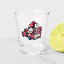 Poinsettia Gnome No Caminhão Vermelho