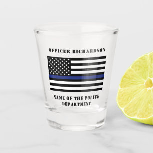 Copo De Shot Polícia Personalizada - Polícia de Linha Azul Fino