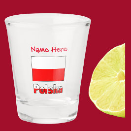 Copo De Shot Polska e Personalização Vermelha da Bandeira Polon