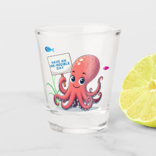 Copo De Shot Polvo de desenho animado com peixe