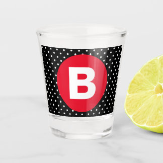 Copo De Shot Pontinhos Pretos e Brancos Clássicos com Monograma