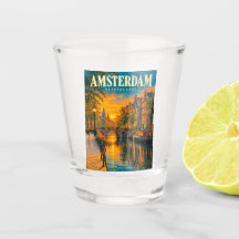 Pôr do sol no canal de Amsterdã Holanda Viagem Vin