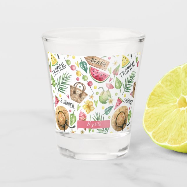 Copo De Shot Praia Colorida Feminina Relax (Frente)
