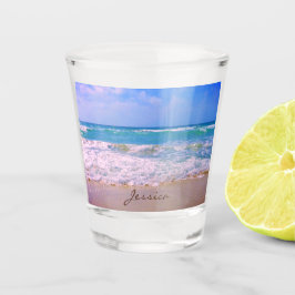 Copo De Shot Praia e o belo nome personalizado do mar