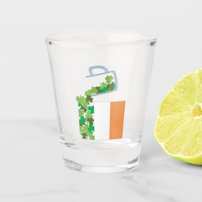 Copo De Shot Preenchimento da bandeira da Irlanda (Frente)