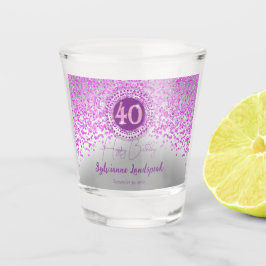 Copo De Shot Presente de aniversário de 40 anos brilhante e cor