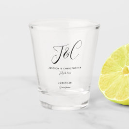 Copo De Shot Presente para Padrinho Monograma Inicial Casamento