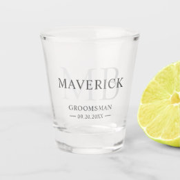 Copo De Shot Presente para Padrinhos de Casamento Moderno Letra