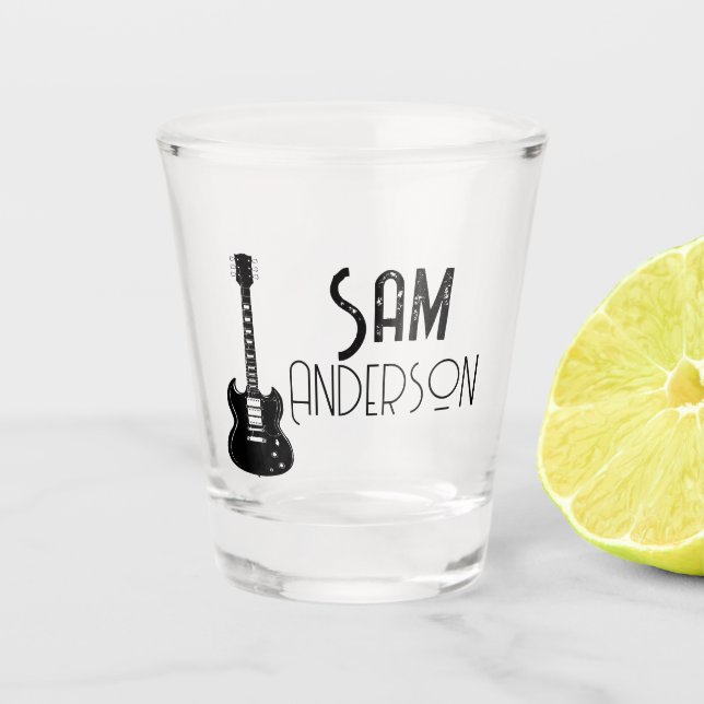 Copo De Shot Presentes Vintage Personalizados para guitarrista, (Frente)