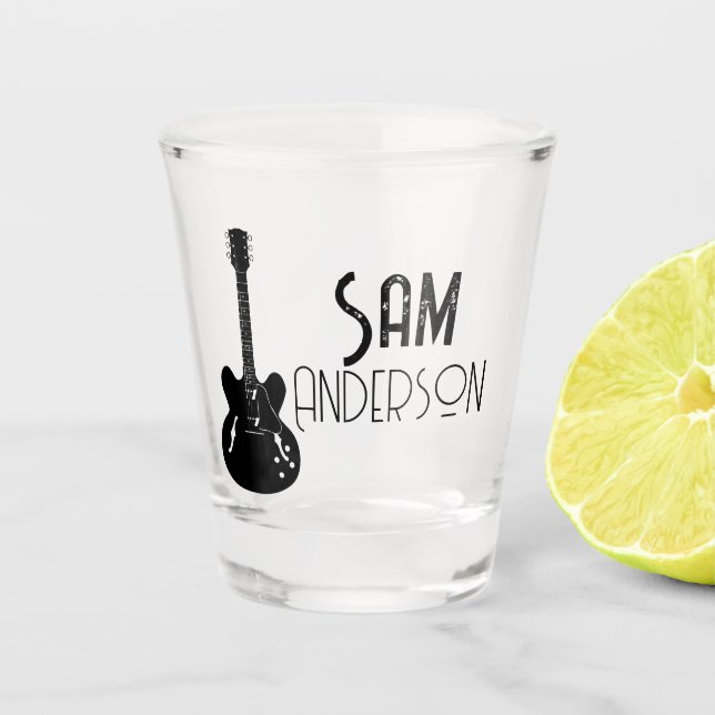 Copo De Shot Presentes Vintage Personalizados para guitarrista, (Frente)