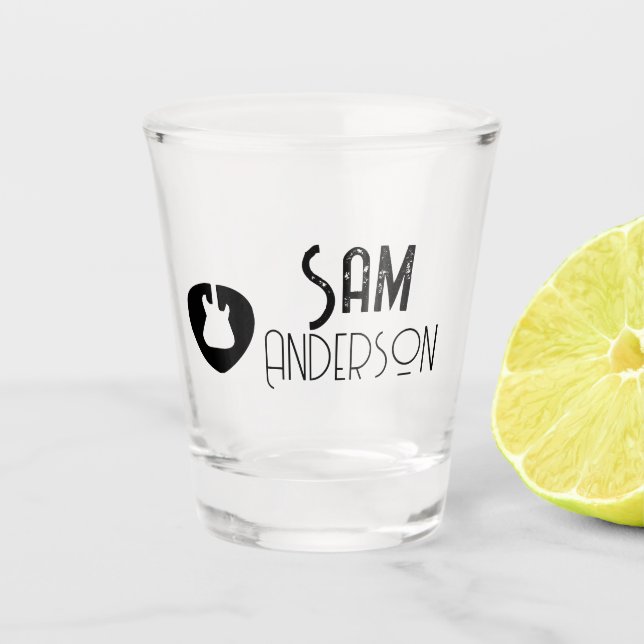 Copo De Shot Presentes Vintage Personalizados para guitarrista, (Frente)