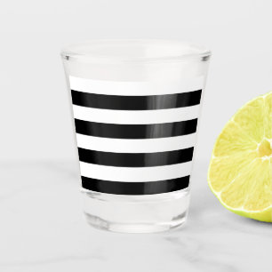 Copo De Shot Preto & branco listrados