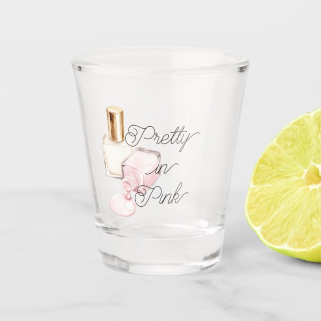 Copo De Shot Pretty in Pink White Nail Polish (Frente)