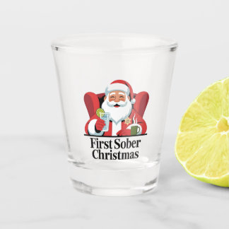 Copo De Shot Primeiro Natal Sóbrio Papai Noel Sobriedade Xmas